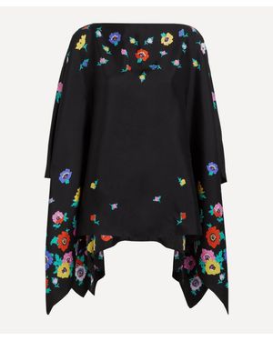 Liberty Madeleine 130X130 Silk Cape - Black