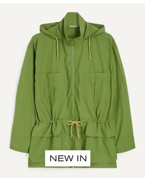 AURALEE Super Fine Cotton Lawn Hooded Blouson Jacket - Green