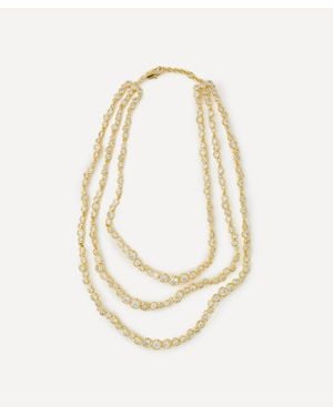 Alexis 14Ct-Plated Asterales Layered Bib Necklace - White