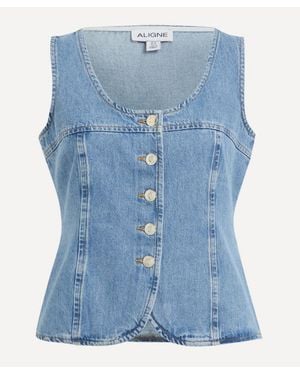 ALIGNE Ariella Buttoned Denim Top - Blue