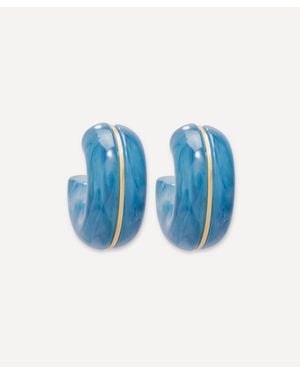 Lizzie Fortunato Plated Halo Hoop Earrings - Blue