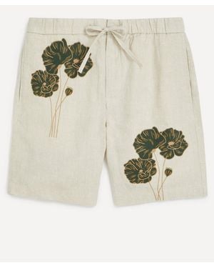 Frescobol Carioca Felipe Linen Shorts - Metallic