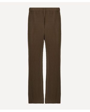 Homme Plissé Issey Miyake Pleats Bottoms 3 Flared-Leg Trousers - Brown