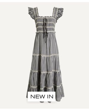 RIXO London Chandra Cotton Midi Dress - White