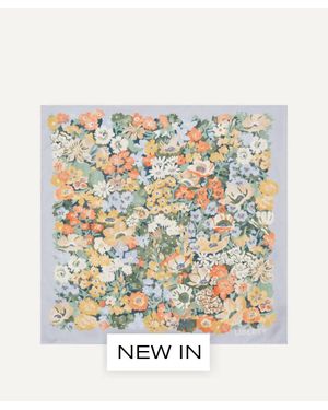 Liberty Watercolour Thorpe Silk Scarf 45 - Blue