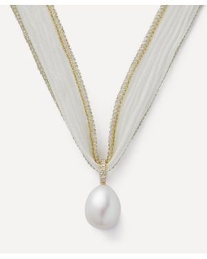 Mizuki Four Strand Dancing Pearl Necklace - White