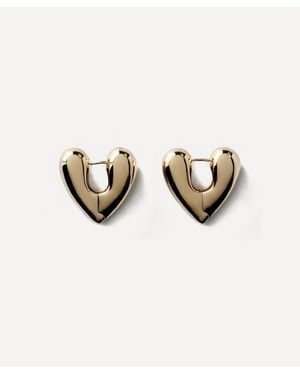 Annika Inez 14Ct-Plated Large Heart Hoop Earrings - Natural