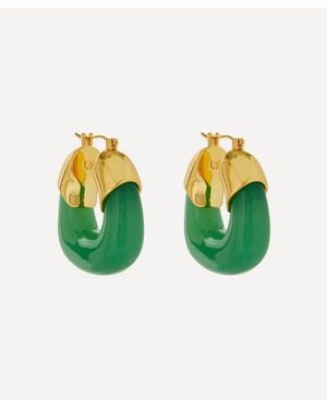 Lizzie Fortunato Plated Brass Organic Hoop Earrings - Green