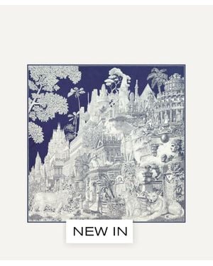 Inoui Edition Piranesi Silk Blend Square Scarf - Blue