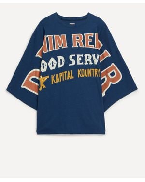 Kapital Denim Repair Huge Jersey T-Shirt - Blue