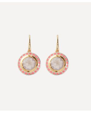 Alice Cicolini Sterling Tile Rose Quartz Drop Earrings - White