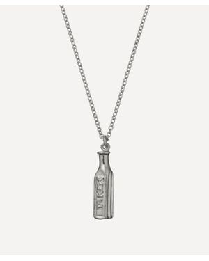 Alex Monroe Sterling 'Not To Be Taken' Poison Bottle Necklace - White