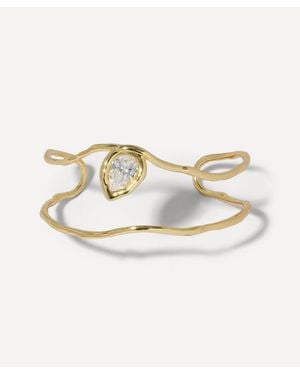 Alexis 14Ct-Plated Asterales Floating Crystal Cuff Bracelet - White
