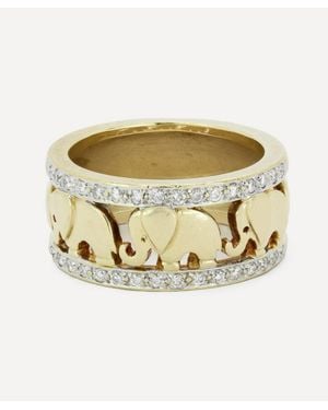 Kojis 14Ct Vintage Elephant Band Ring - Metallic