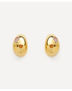 Lizzie Fortunato Plated Mini Arp Studded Stud Earrings - Metallic
