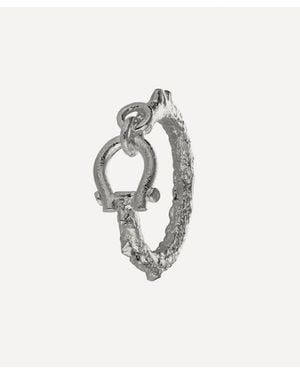 Alex Monroe Sterling Aged Boatyard Link Ring - White
