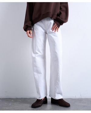 TOPSHOP Barrel Mid-Rise Jeans - White