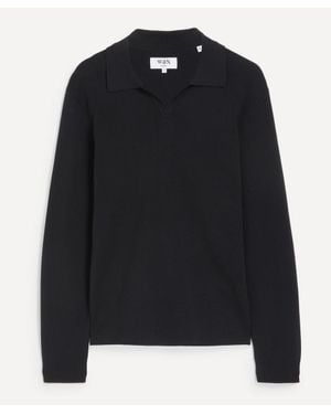 Wax London Carter Milano Knit Polo Jumper - Black