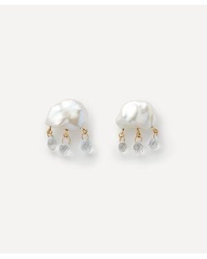 Rachel Quinn 14Ct Rainy Day Stud Earrings - White
