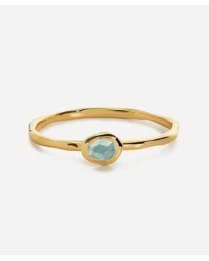 Monica Vinader 18Ct-Plated Vermeil Odyssey Gemstone Stacking Ring - Metallic