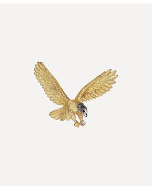 Kojis 14Ct Ruby And Diamond Eagle Brooch - Metallic