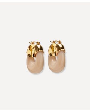 Lizzie Fortunato Mini-Plated Organic Hoop Earrings - White