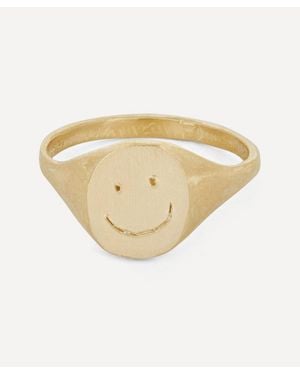 Seb Brown 9Ct Happy Face Signet Ring - White