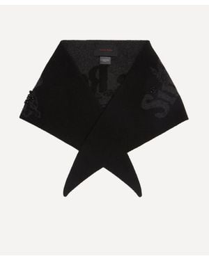 Simone Rocha Graphic Logo Knit Neckerchief - Black