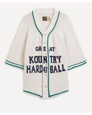 Kapital Cotton Knit Baseball Cardigan - White