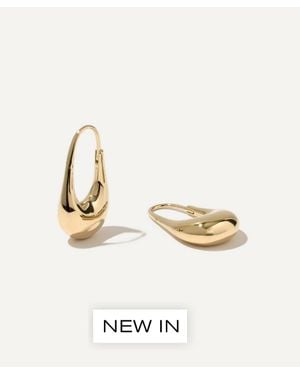 Otiumberg 14Ct-Plated Vermeil Roscida Silhouette Drop Hoop Earrings - Natural