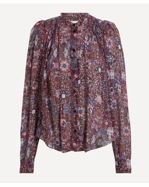 Isabel Marant Noeline Printed Crepe Blouse - Purple