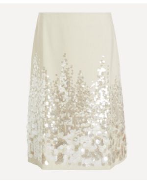 Paloma Wool Ara Gradient Sequin Midi Skirt - White
