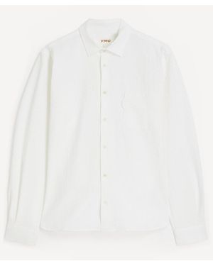 YMC Seersucker Long-Sleeve Shirt - White