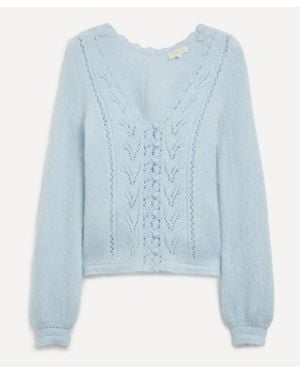 Sezane Angelo Wool-Mohair Cardigan - Blue