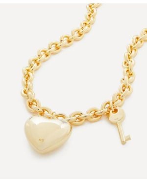 Joolz by Martha Calvo 14Ct-Plated Heart Lock And Key Pendant Necklace - Metallic