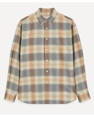 AURALEE Super Light Wool Check Shirt - Metallic