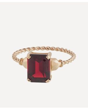 Anna + Nina 14Ct Nina Garnet Ring - White