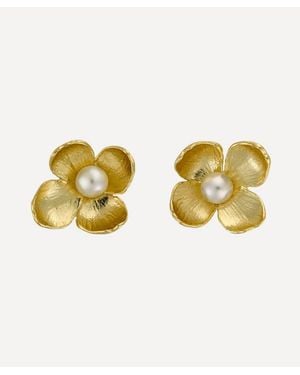 Alex Monroe 22Ct-Plated Cuckoo Flower Stud Earrings - Metallic