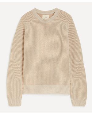 Folk Plated Rib Crew Neck Sweater - Natural