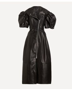 Simone Rocha Sculpted Petal Sleeve Biker Dress - Black