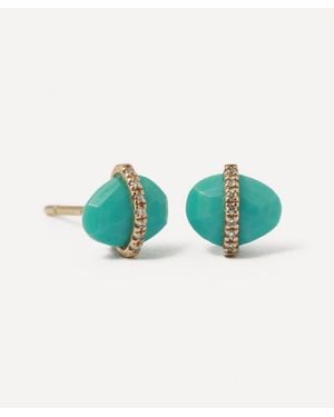 Melissa Joy Manning 14Ct Micropave Bezel Stud Earrings - Blue