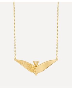 Rachel Jackson 18Ct-Plated Dreamer Celestial Bird Pendant Necklace - White
