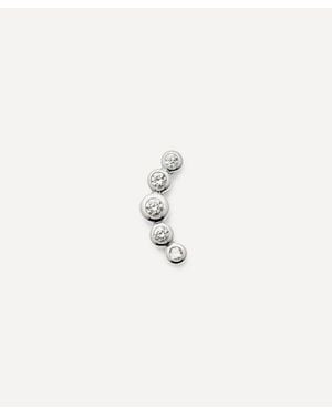 Missoma 14Ct Diamond Ear Climber Flat Back Stud Earring - White