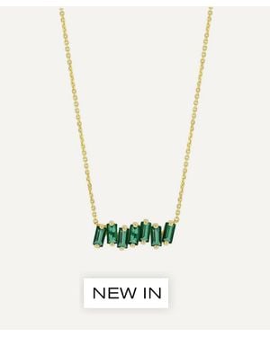 Suzanne Kalan 14Ct Amalfi Envy Topaz Bar Pendant Necklace - White