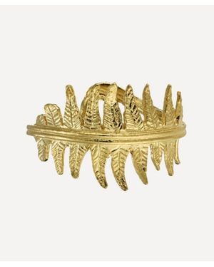 Alex Monroe 22Ct-Plated Fern Ring - Metallic