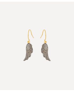 Kirstie Le Marque Mixed Metal Diamond Angel Wing Drop Earrings - Natural
