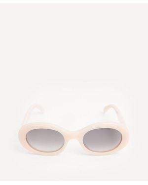 Celine Triomphe Oval Acetate Sunglasses - Natural