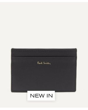 Paul Smith Leather Signature Stripe Card Holder - Black