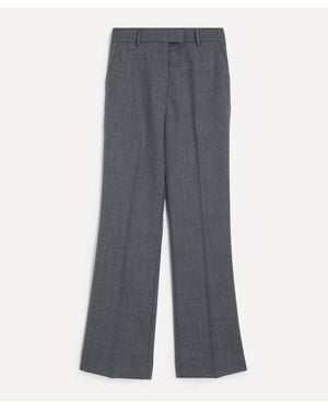 Ganni Wool Melange Suiting Straight Pants - Gray