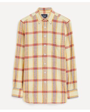 Drake's Madras Check Shirt - Natural
